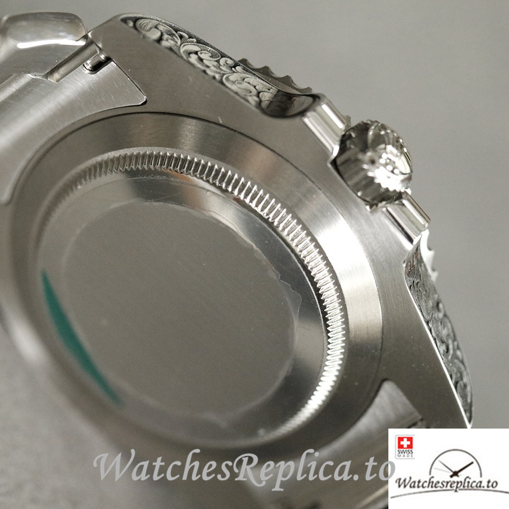 Swiss Rolex Submariner Replica Stainless steel strap 40MM Black Case - WatchesReplica.is