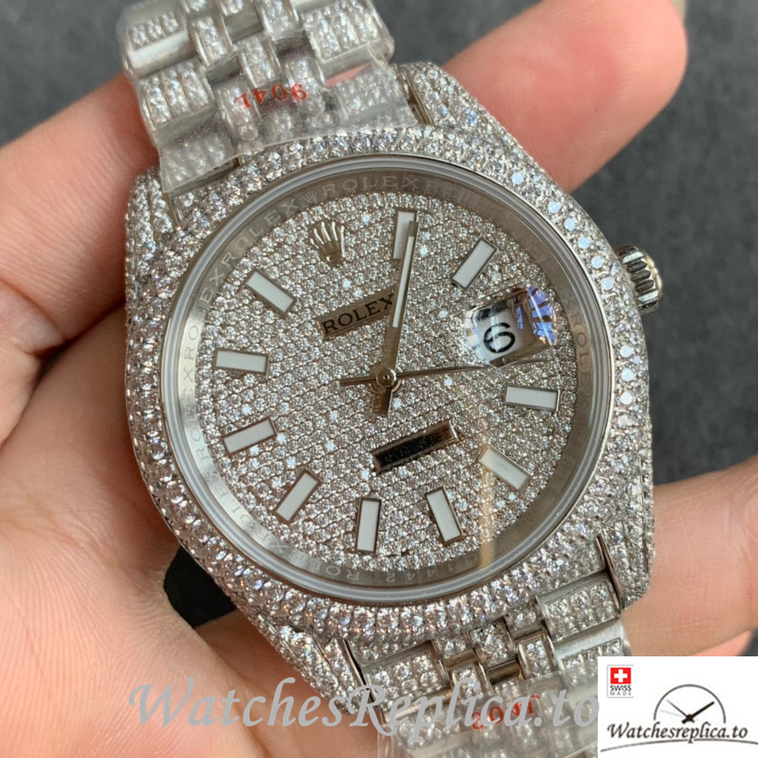 Swiss Rolex Datejust Replica Stainless steel strap 41MM - WatchesReplica.is