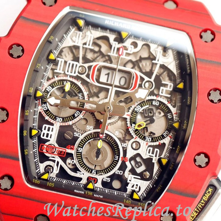 Richard Mille Replica RM011 Rubber strap 50MM - WatchesReplica.is