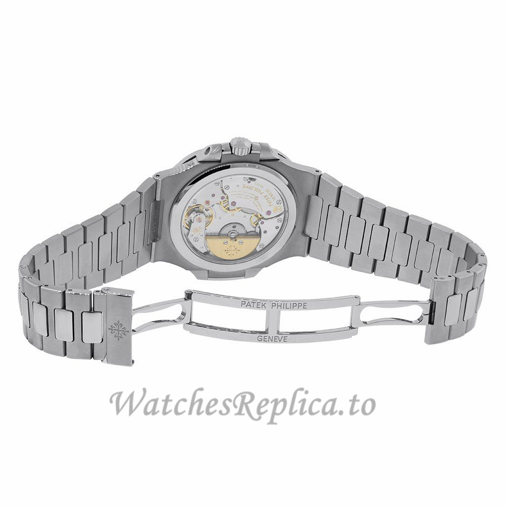 Patek Philippe Replica Nautilus Stainless-Steel Moon Phase Date 40MM Watch 57121A001 - WatchesReplica.is