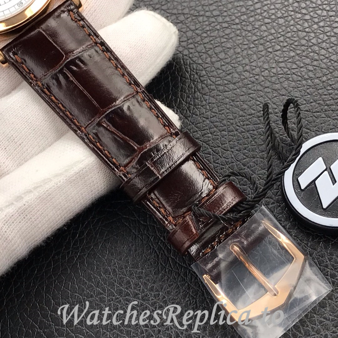 Patek Philippe Replica Calatrava 5296G Leather strap 38MM - WatchesReplica.is