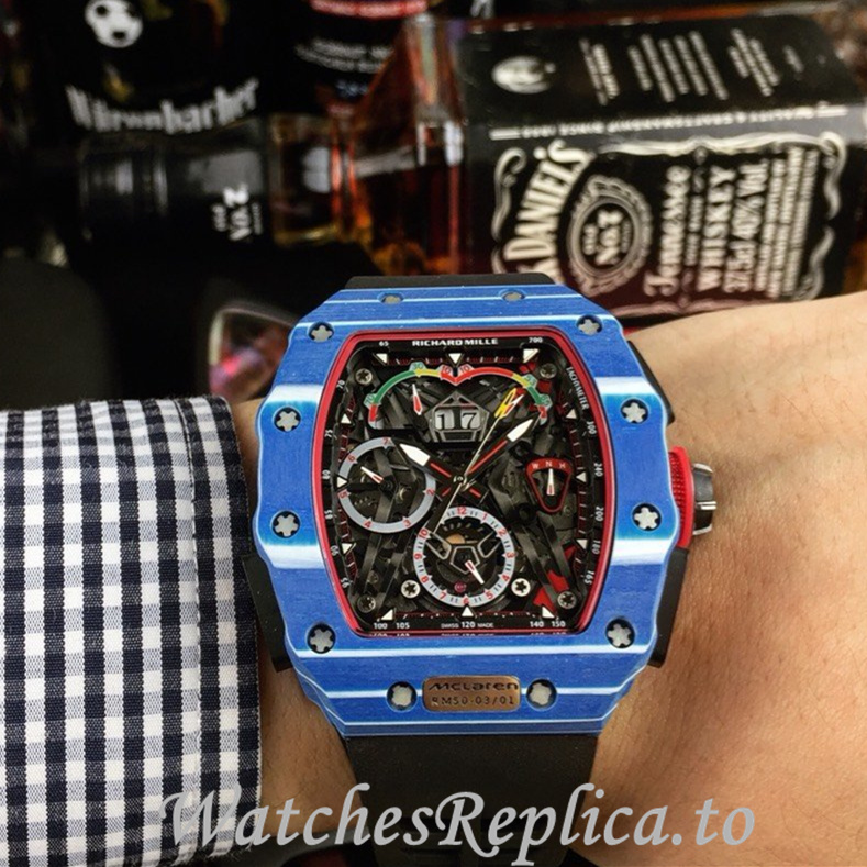 Richard Mille Replica RM011 Rubber strap 50MM - WatchesReplica.is