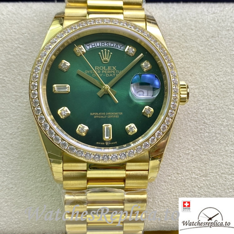 Swiss Rolex Datejust Replica 126233 Yellow Gold strap 36MM - WatchesReplica.is