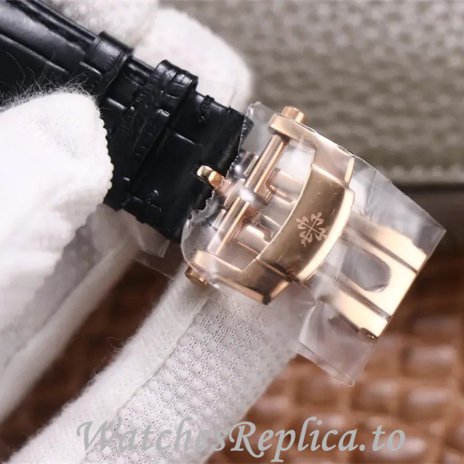 Patek Philippe Replica Complications Leather Rubber strap 42MM - WatchesReplica.is