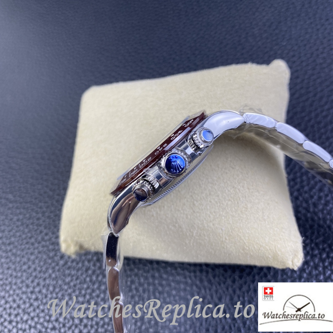 Swiss Rolex Daytona Replica Stainless steel strap 40MM Blue Dial Diamonds Marks - WatchesReplica.is