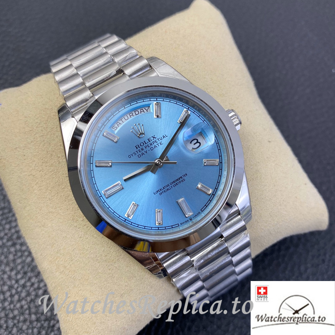 Swiss Rolex Day Date Replica 218399 Stainless steel strap 40MM - WatchesReplica.is