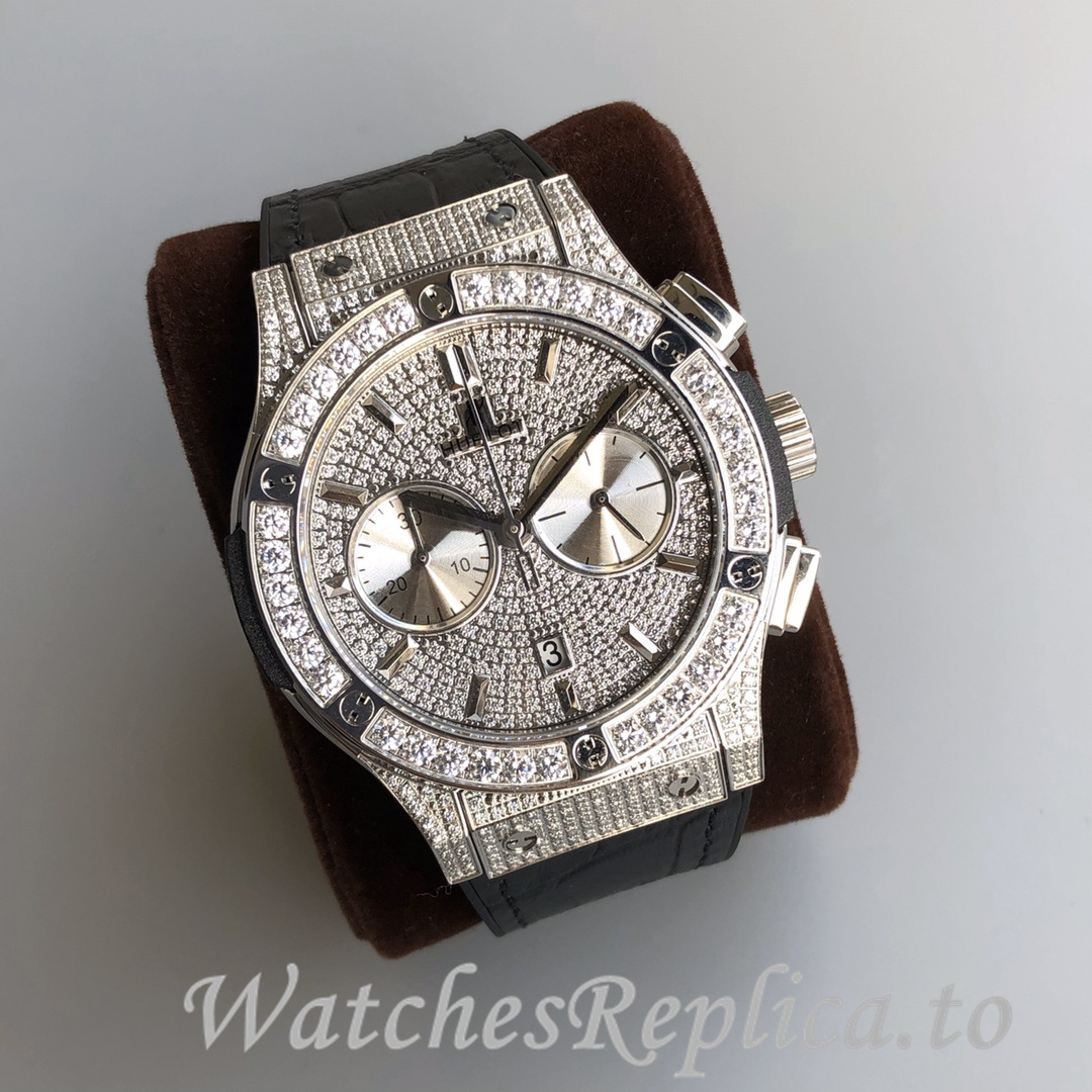Hublot Replica Classic Fusion Gypsophila Chronograph Rubber strap 45MM - WatchesReplica.is