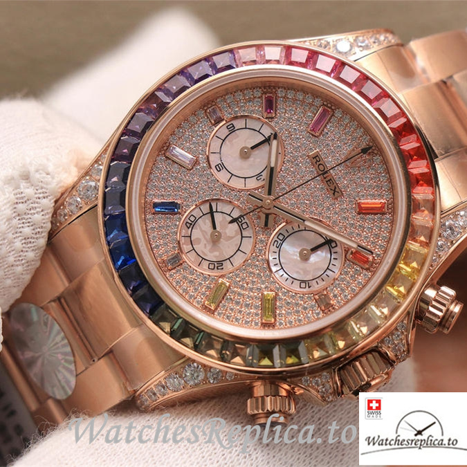 Swiss Rolex Daytona Replica 116595RBOW Rose Gold strap 40MM - WatchesReplica.is