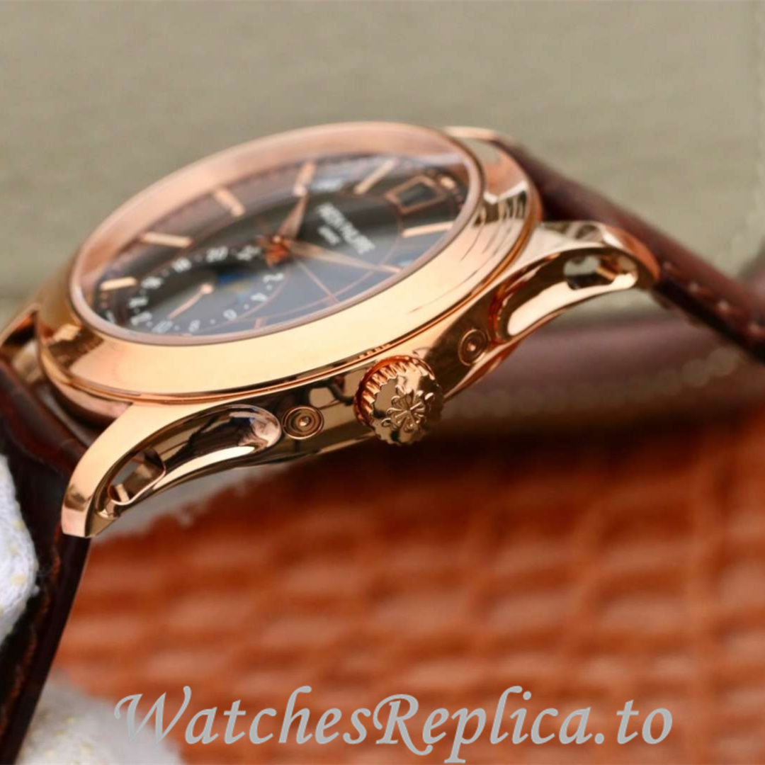 Patek Philippe Replica Complications 5205G Leather strap 40MM - WatchesReplica.is