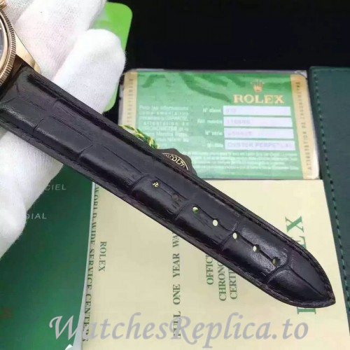 Swiss Rolex Cellini Replica 50525 Leather strap 39MM - WatchesReplica.is