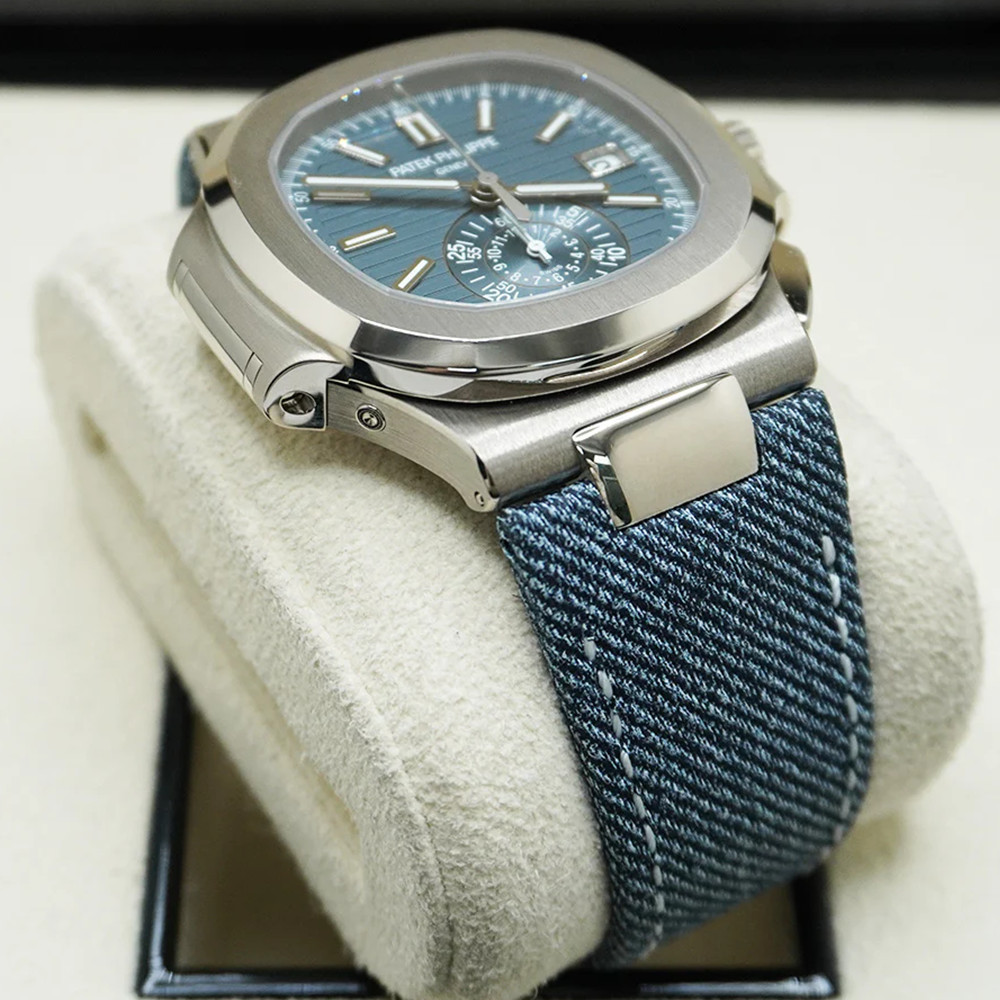 Patek Philippe Nautilus 40mm 5980/60G-001 Blue Dial - WatchesReplica.is