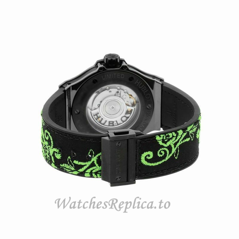 Hublot Replica Big Bang Broderie Ceramic Green 41MM Watch 343.CG.6590.NR - WatchesReplica.is