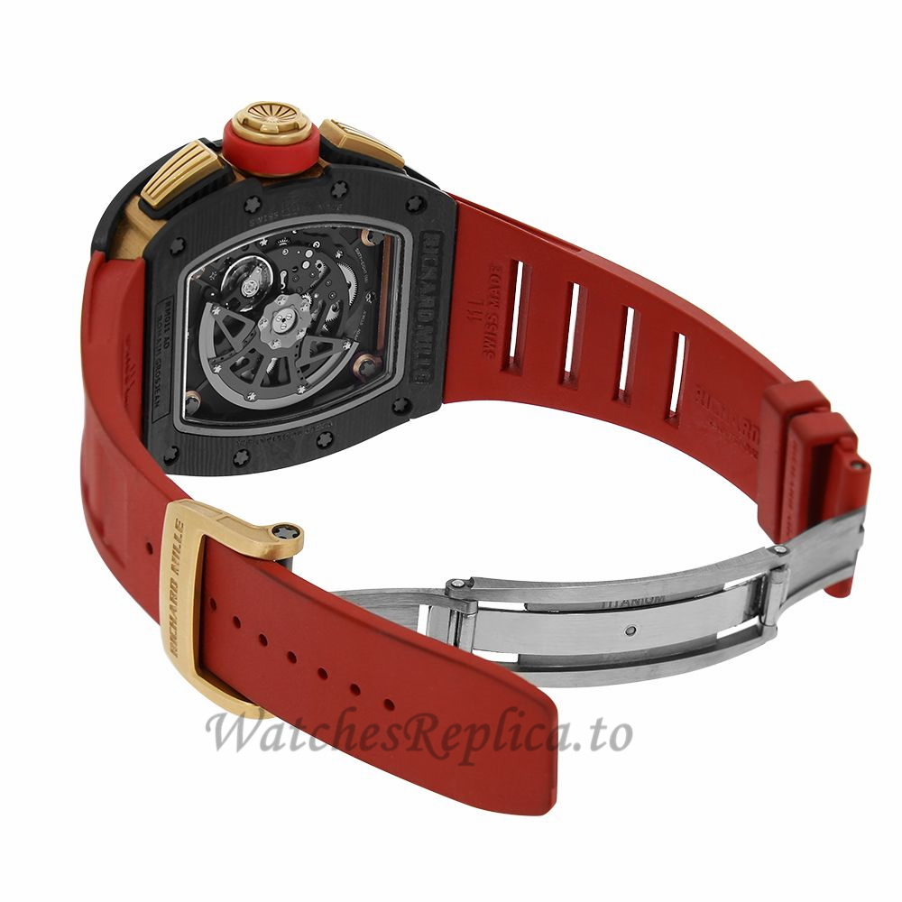 Richard Mille Replica Romain Grosjean Lotus F1 Carbon Rose Gold 50MM Watch M01105895 - WatchesReplica.is