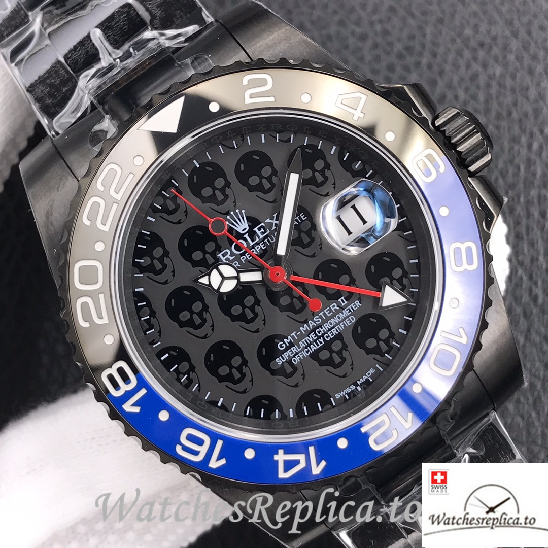 Swiss Rolex GMT-Master Replica Stainless steel strap 40MM - WatchesReplica.is
