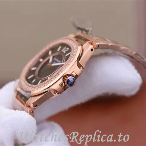 Patek Philippe Replica Nautilus 7011 Rose Gold strap 32MM - WatchesReplica.is