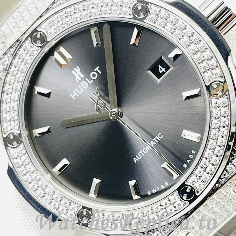 Hublot Replica Big Bang Sang Bleu Leather strap 42MM - WatchesReplica.is