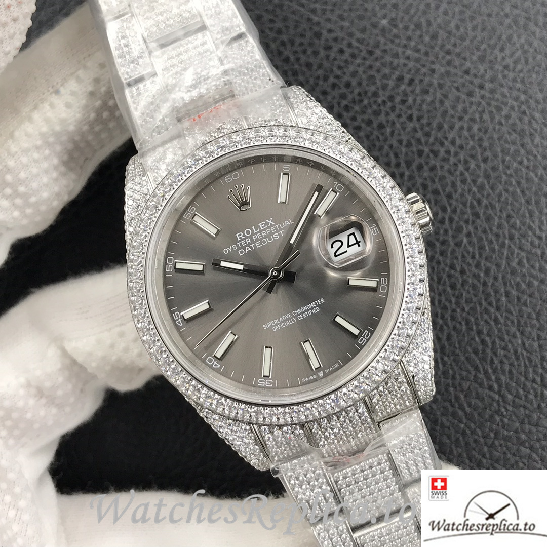 Swiss Rolex Datejust Replica Stainless steel strap 41MM - WatchesReplica.is