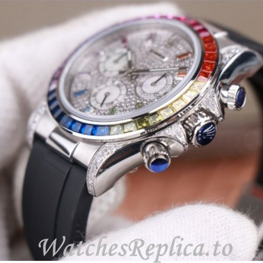 Swiss Rolex Daytona Replica 116598RBOW Rubber strap 40MM - WatchesReplica.is