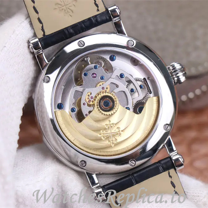Patek Philippe Replica Complications Leather strap 42MM - WatchesReplica.is