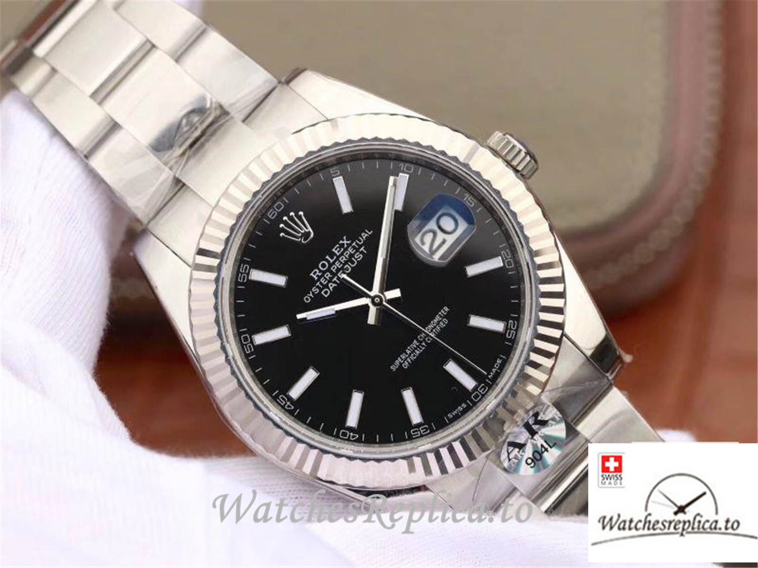 Swiss Rolex Datejust Replica 126334 Black Dial 41MM - WatchesReplica.is
