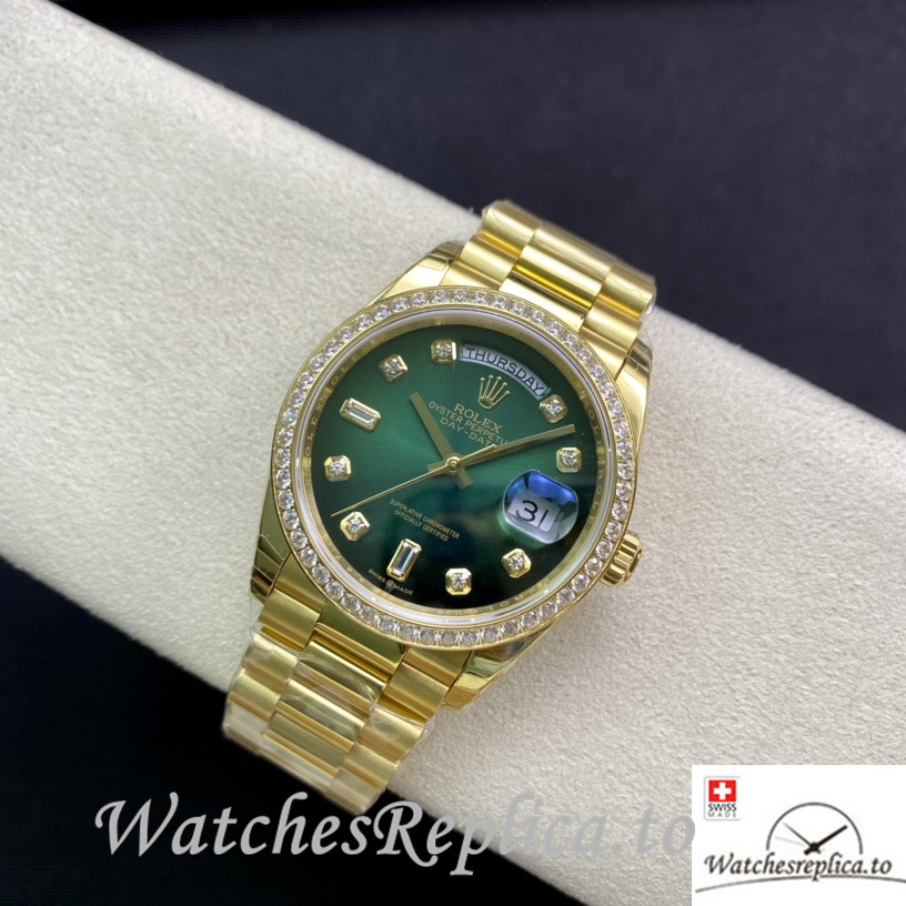 Swiss Rolex Datejust Replica 126233 Yellow Gold strap 36MM - WatchesReplica.is