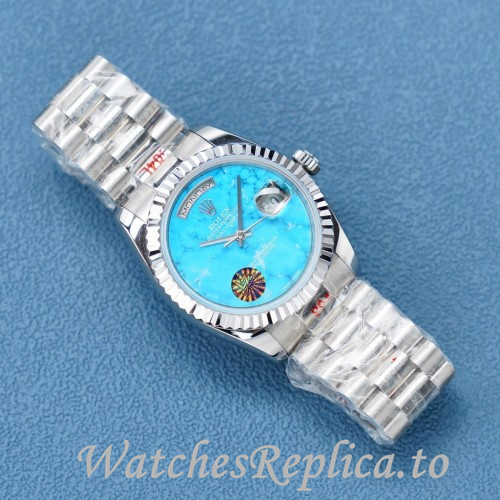 Swiss Rolex Day Date Replica 128238 Stainless steel strap 36MM - WatchesReplica.is
