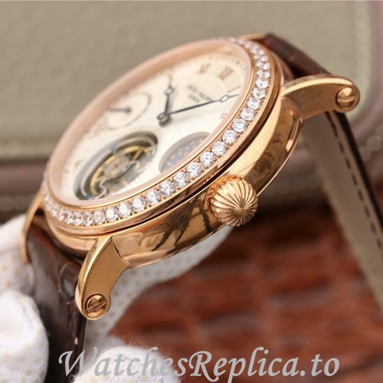 Patek Philippe Replica Complications Leather strap 42MM - WatchesReplica.is