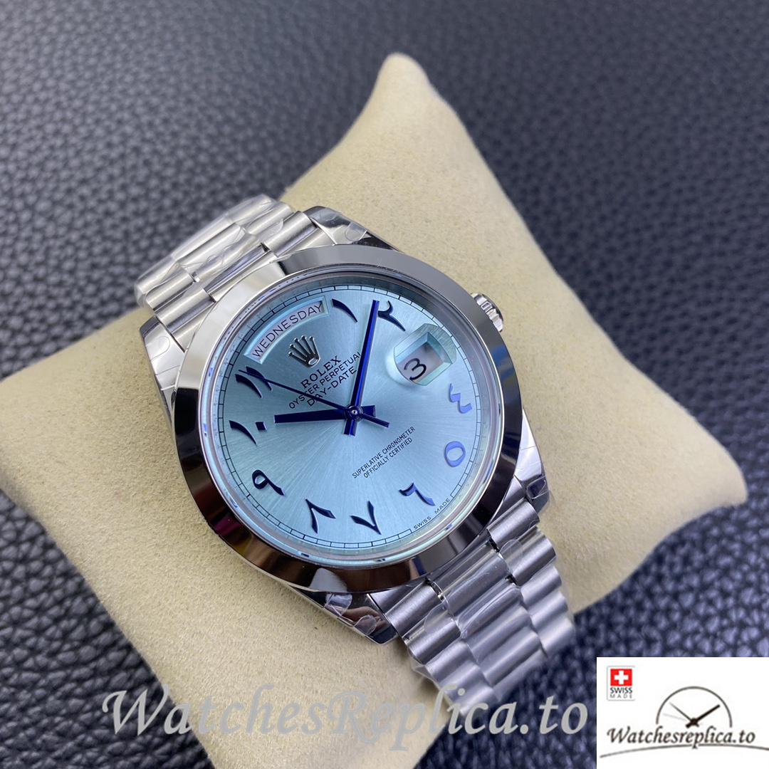 Swiss Rolex Day Date Replica 218399 Stainless steel strap 40MM - WatchesReplica.is