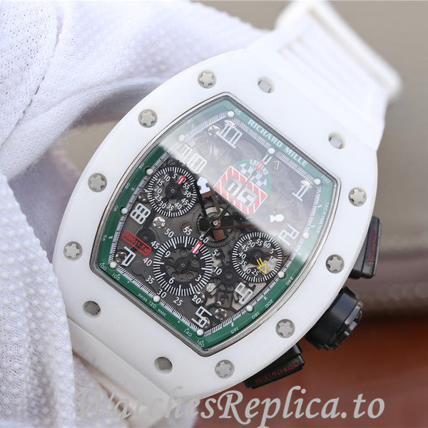 Richard Mille Replica RM011 Rubber strap 50MM - WatchesReplica.is