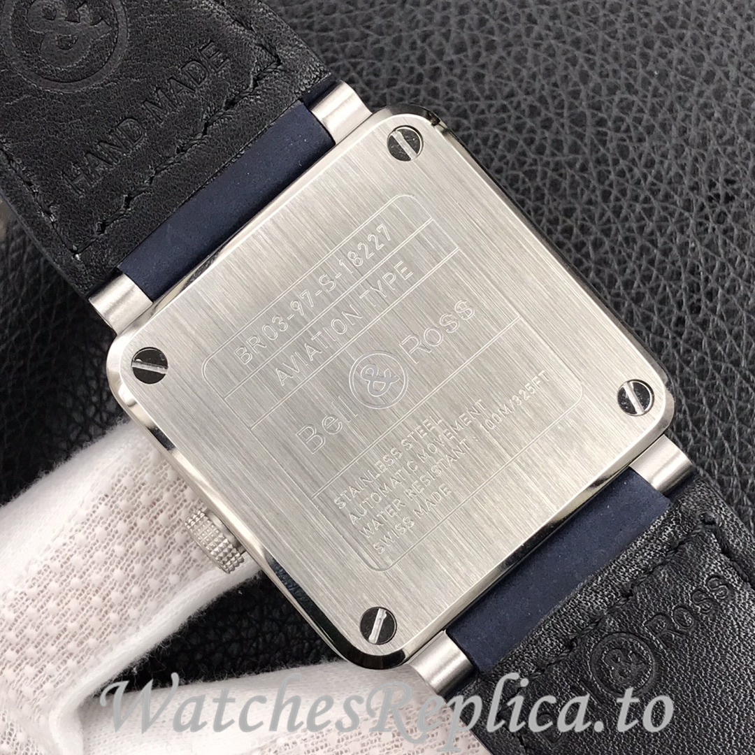 Bell Ross Replica BR 03 BR0392-CAMO-CE/SRB Leather strap 42MM - WatchesReplica.is