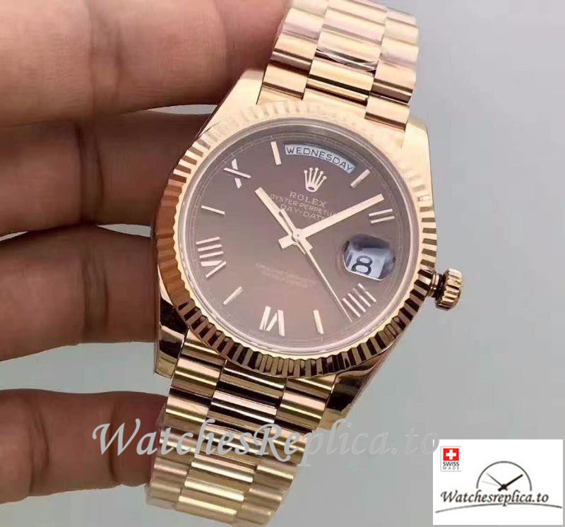 Swiss Rolex Day Date Replica 228235 Roman Markers 40MM - WatchesReplica.is