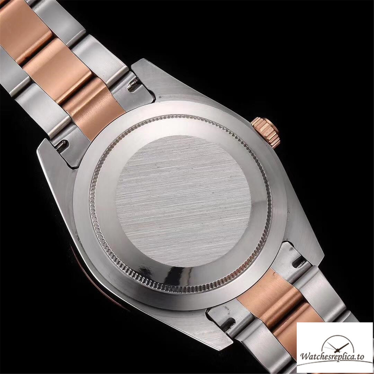 Swiss Rolex Air King Replica 116900 Rose Gold Bezel Black Dial 40MM - WatchesReplica.is