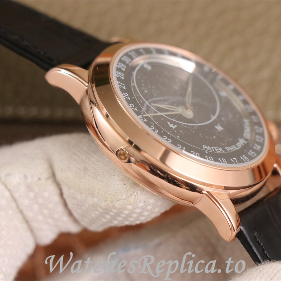 Patek Philippe Replica Complications 6104 Leather strap 44MM - WatchesReplica.is