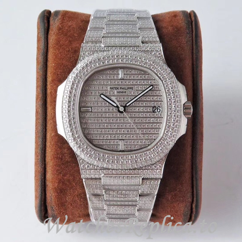 Patek Philippe Replica Nautilus 5719 White Gold strap 40MM - WatchesReplica.is