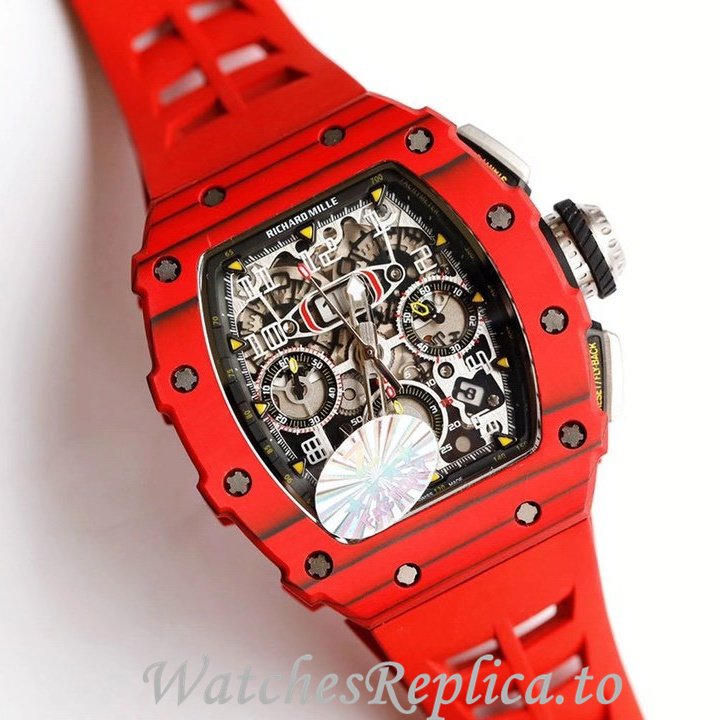 Richard Mille Replica RM011 Rubber strap 50MM - WatchesReplica.is