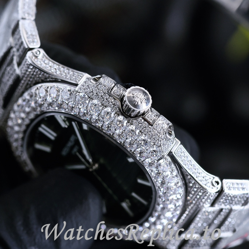 Patek Philippe Replica Nautilus 5711 Diamonds paved strap 40MM - WatchesReplica.is