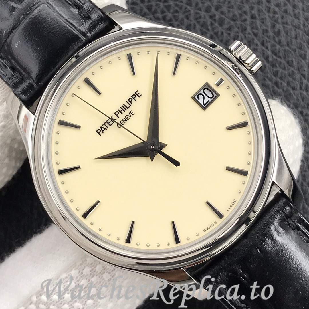Patek Philippe Replica Calatrava 5227 Leather strap 39MM - WatchesReplica.is