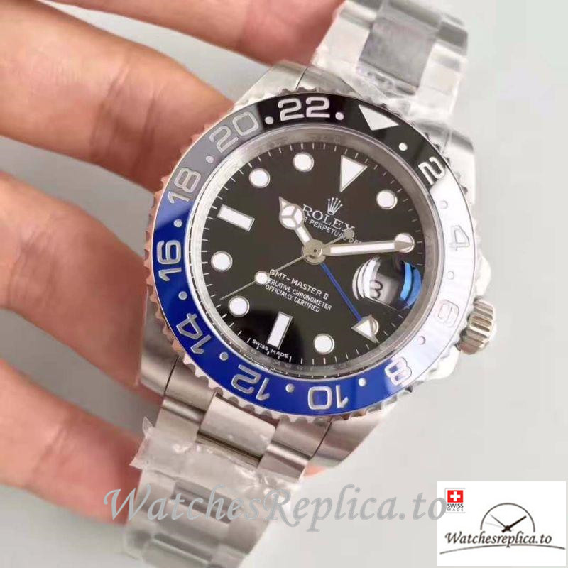 Swiss Rolex GMT-Master II Replica 116710BLNR Silver Strap 40MMx12.1MM - WatchesReplica.is