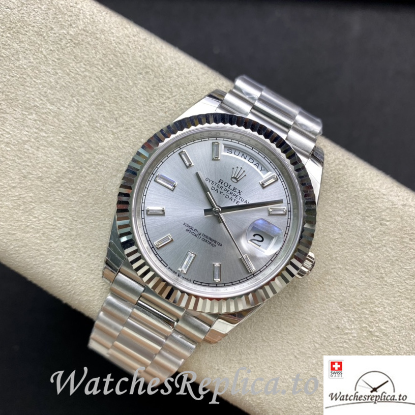 Swiss Rolex Day Date Replica 228239 Stainless steel strap 40MM - WatchesReplica.is