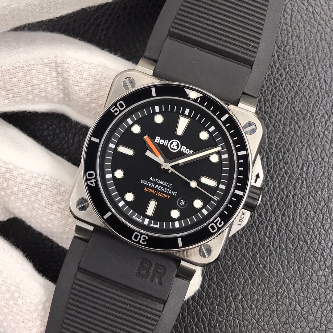 Bell Ross Replica BR 03 BR0392-CAMO-CE/SRB Rubber strap 42MM - WatchesReplica.is