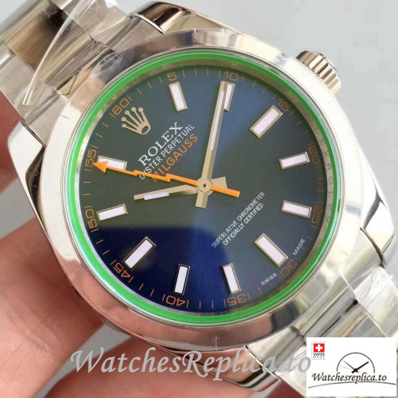 Swiss Rolex Milgauss Replica 116400GV 001 Silver Bezel 40MM - WatchesReplica.is