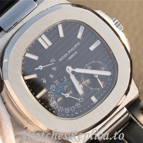 Patek Philippe Replica Nautilus 5712 Leather strap 40MM - WatchesReplica.is