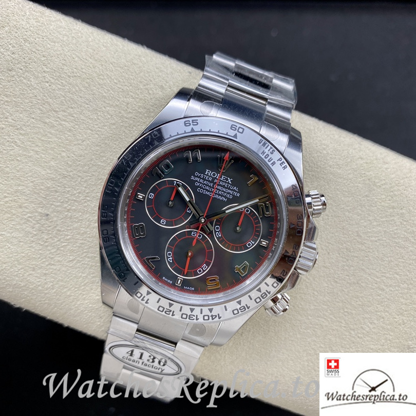 Swiss Rolex Daytona Replica 116509 Stainless steel strap 40MM Black Dial Numbers Marks - WatchesReplica.is