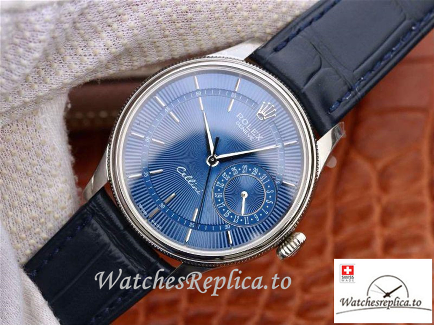 Swiss Rolex Celini Replica 50515 001 Blue Dial 39MM - WatchesReplica.is