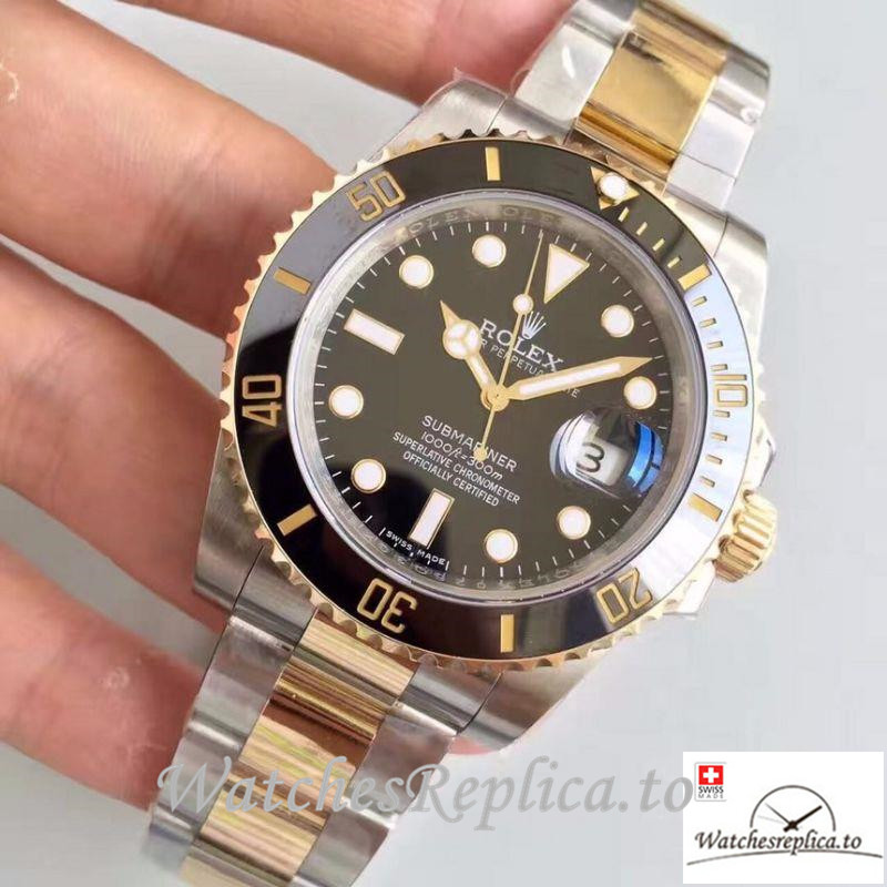 Swiss Rolex Submariner Date Replica 116613LN Black Bezel 40MM - WatchesReplica.is