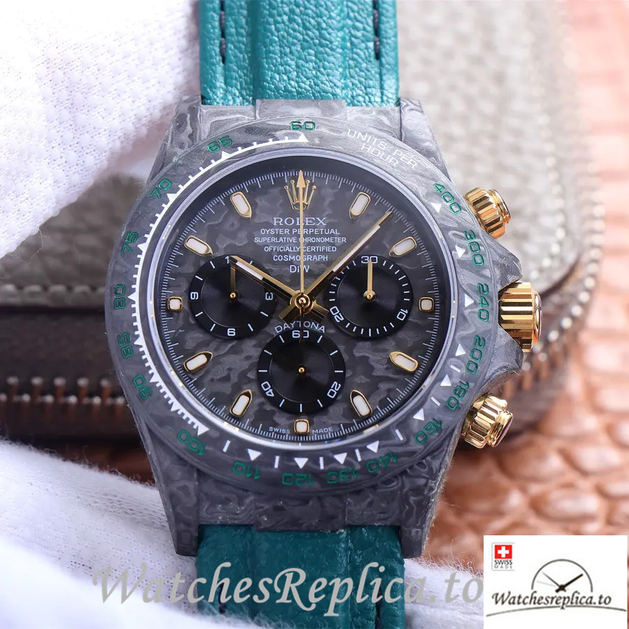 Swiss Rolex Daytona Replica Leather strap 40MM - WatchesReplica.is