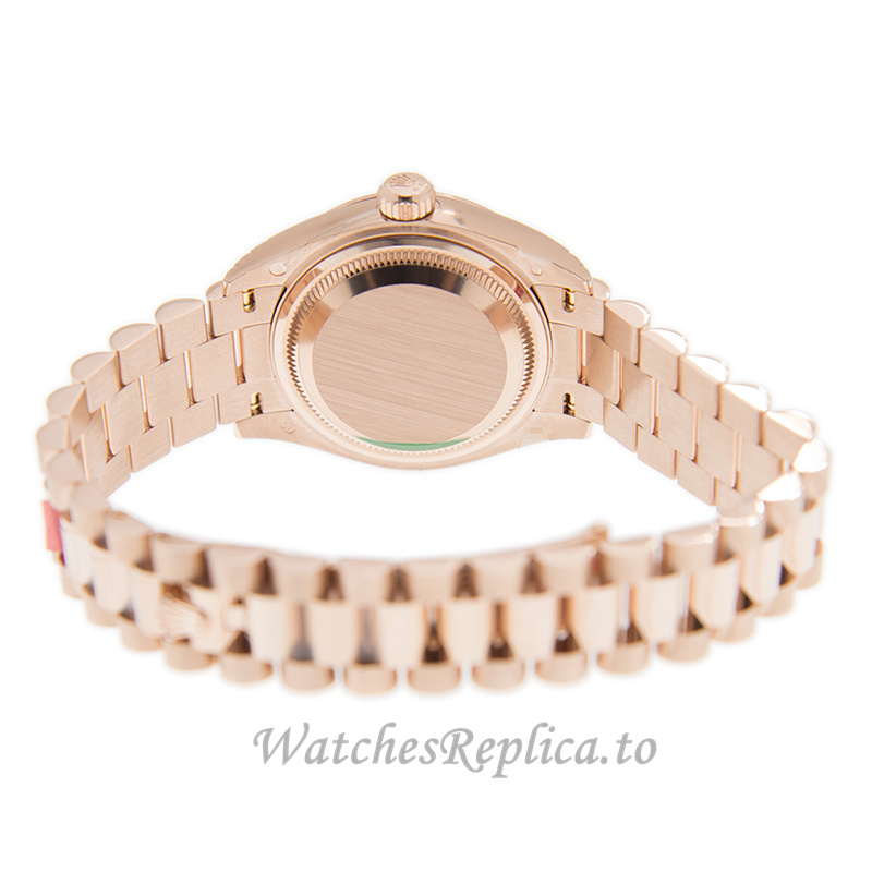 Replica Rolex Datejust 279175 28MM Rose Gold strap Ladies Watch - WatchesReplica.is