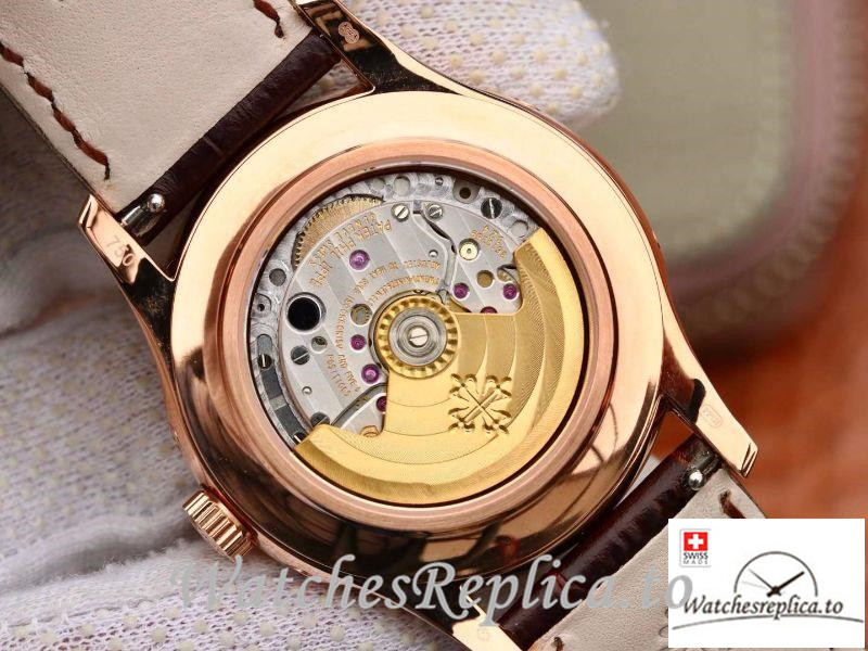 Swiss Patek Philippe Grand Complications Annual Calendar Replica 5205G-001 Brown Strap 40MM - WatchesReplica.is