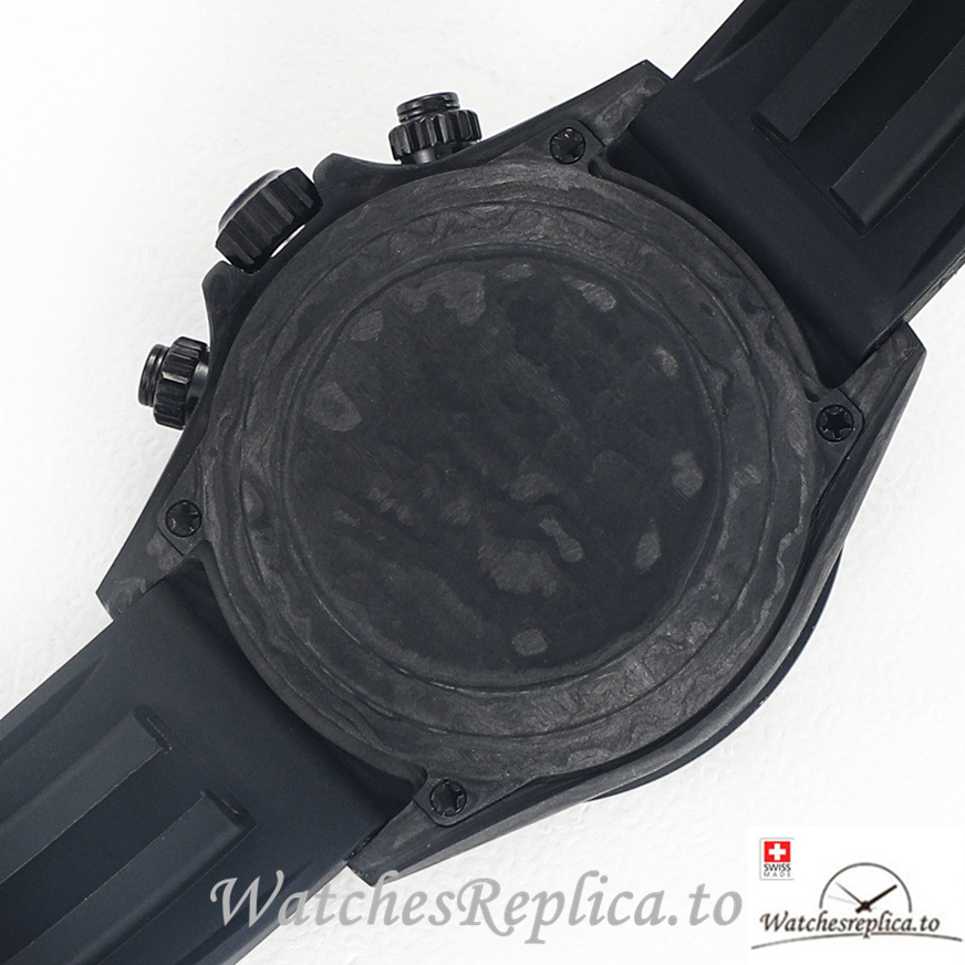 Swiss Rolex Daytona Replica Black Rubber strap 40MM Black Dial - WatchesReplica.is