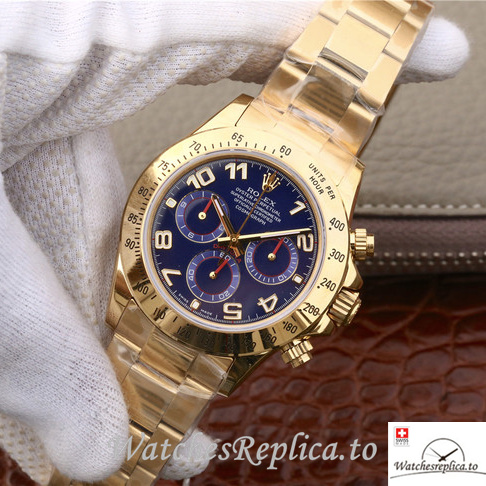 Swiss Rolex Daytona 116528 Yellow Gold strap 40MM - WatchesReplica.is
